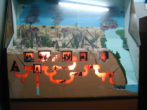 Bentuk skema dari terowongan di desa Cu Chi yang lebih populer dengan nama Cu-Chi Tunnel